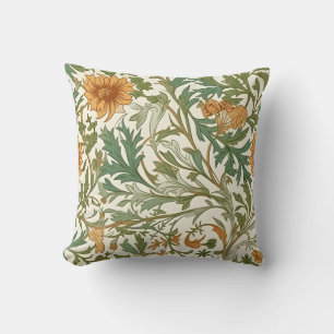 Seamless Arts and Crafts style repeating pattern Throw Pillow