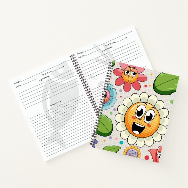 Seamless background design with colorful flowers  notebook (Inside)