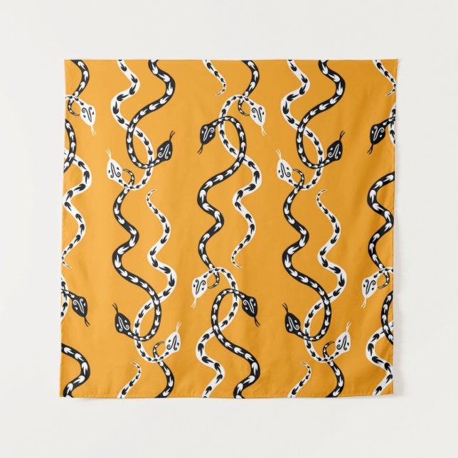 Seamless background of creeping decorative snakes tapestry (Front)