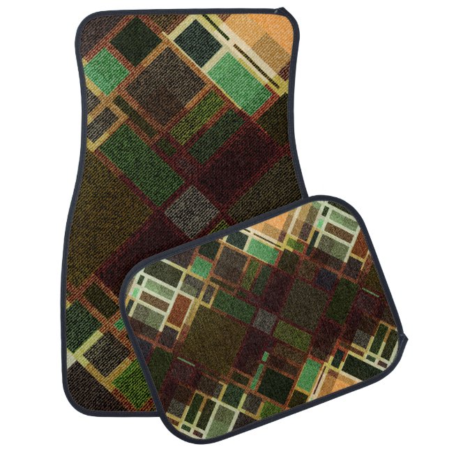 Seamless background pattern. Abstract retro diagon Car Floor Mat (Set)