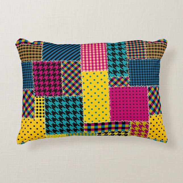 Seamless background pattern. Geometric patchwork p Accent Pillow (Front)