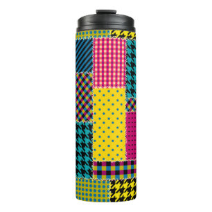 Seamless background pattern. Geometric patchwork p Thermal Tumbler