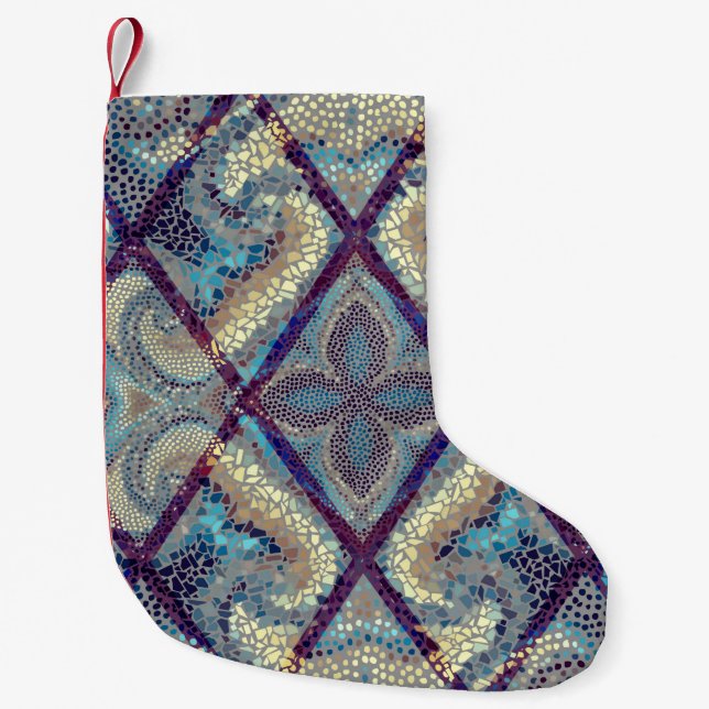 Seamless background pattern. Mosaic art pattern of Small Christmas Stocking (Front)
