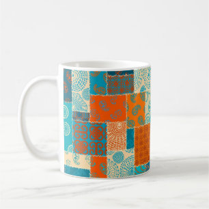 Seamless background pattern. Patchwork pattern in Coffee Mug