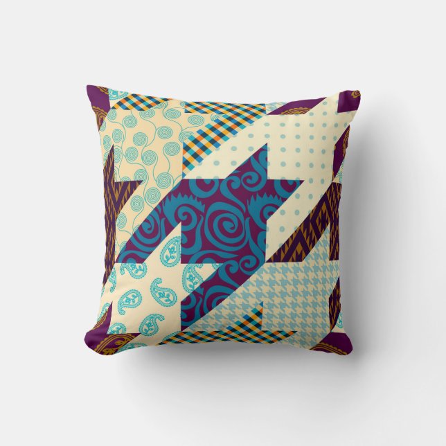 Seamless background pattern. Patchwork pattern. Vi Throw Pillow (Front)