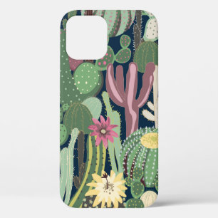 seamless background with cactus iPhone 12 case