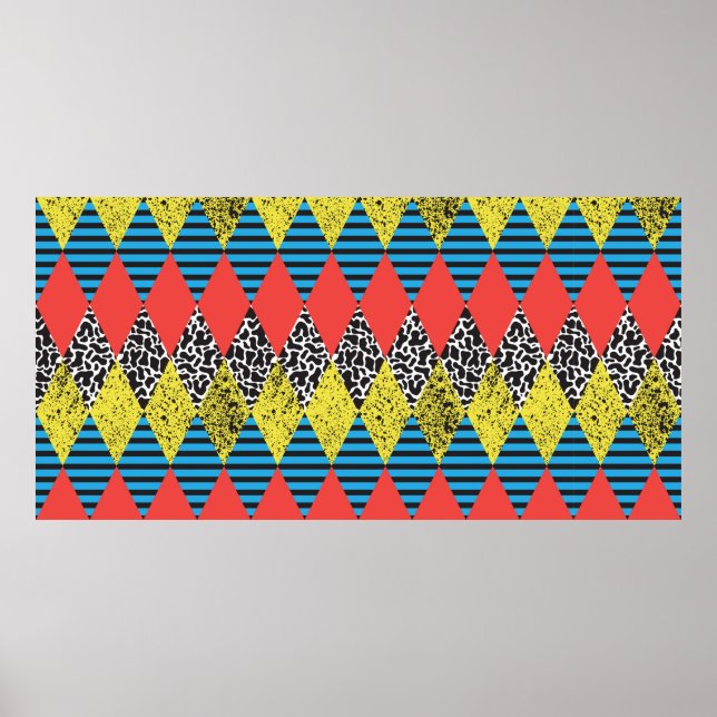 Seamless background with rhombus poster (Front)