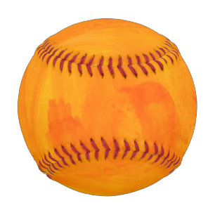 Seamless Background Yellow Abstract Watercolor Baseball