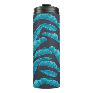 Seamless banana leaves. Vintage tropical pattern b Thermal Tumbler