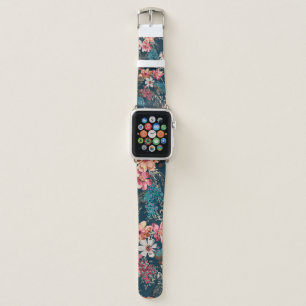 Seamless beautiful abstract watercolor colorful fl apple watch band