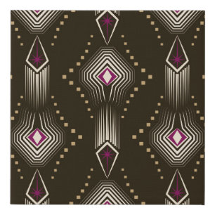 Seamless beautiful antique art deco pattern orname faux canvas print