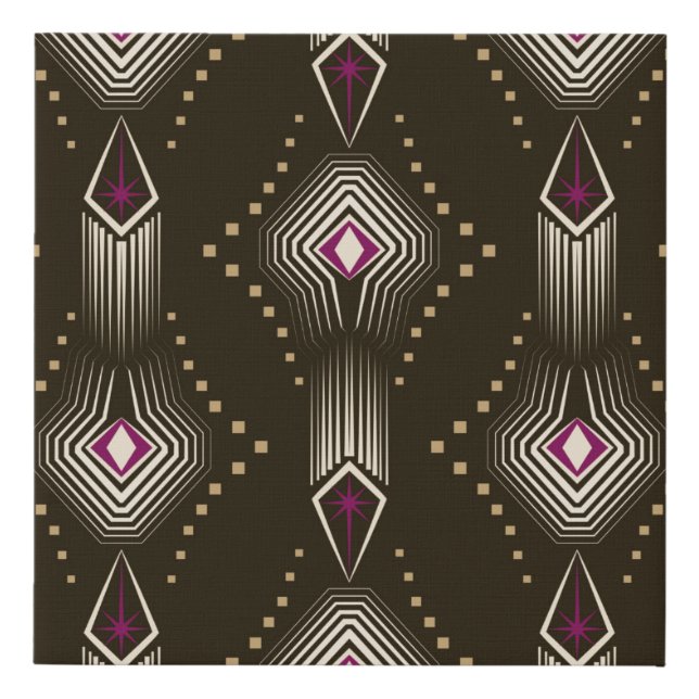 Seamless beautiful antique art deco pattern orname faux canvas print (Front)
