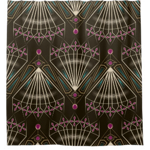 Seamless beautiful antique art deco pattern orname shower curtain