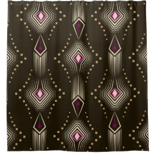 Seamless beautiful antique art deco pattern orname shower curtain