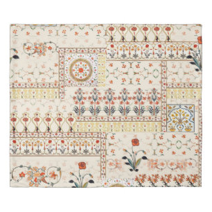 Seamless beautiful mughal floral with ethnic paisl duvet cover