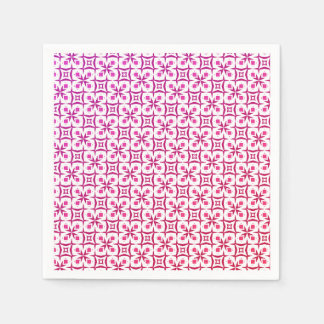 Seamless beautiful pink floral print party napkins