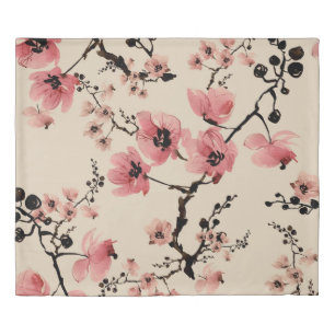 Seamless beautiful print of watercolor flowers. St Duvet Cover