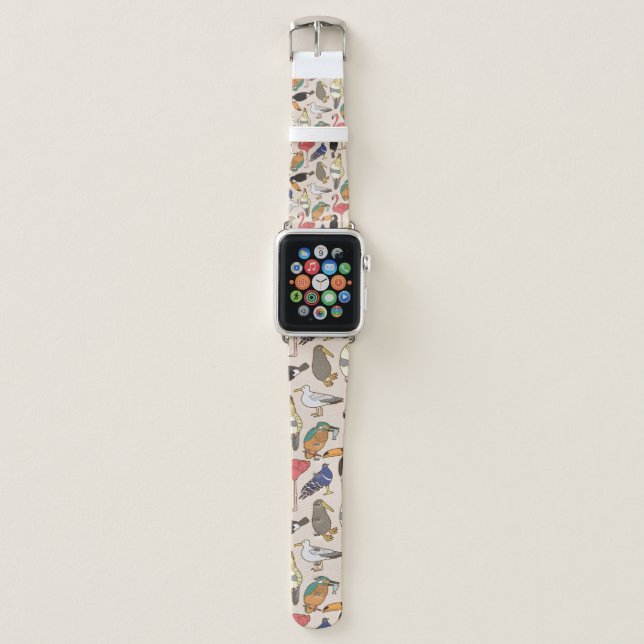 seamless bird pattern apple watch band (Front)