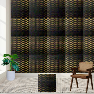 Seamless Black and Gold Geometric Hexagon Tile