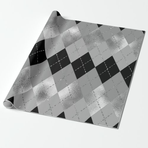 Seamless Black and Silver Basic Patten_02 Wrapping Paper
