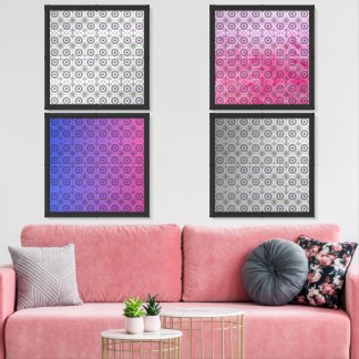 Seamless Black and White Line Art Pattern Wall Art Sets