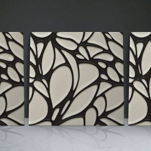 Seamless black and white organic patterns ceramic tile