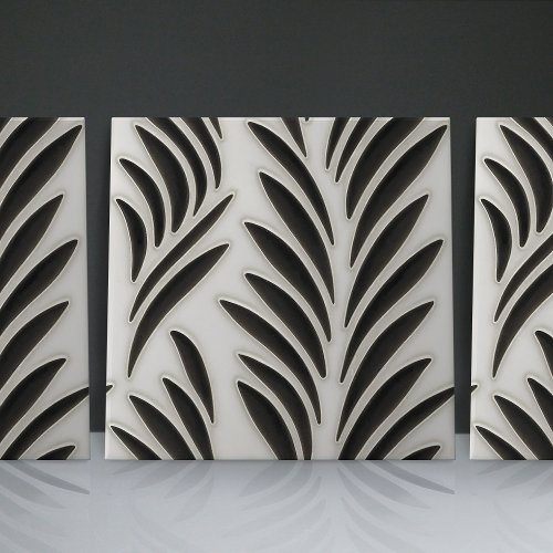 Seamless black and white organic patterns ceramic tile