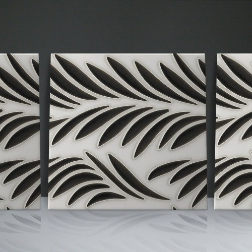 Seamless black and white organic patterns ceramic tile