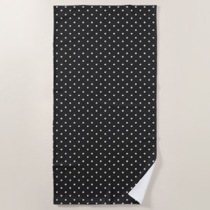 Seamless black and white polka dot pattern beach towel