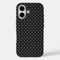 Seamless black and white polka dot pattern