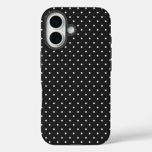Seamless black and white polka dot pattern  iPhone 16 case