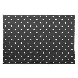 Seamless black and white polka dot pattern cloth placemat