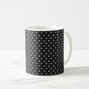 Seamless black and white polka dot pattern coffee mug