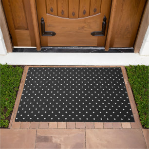 Seamless black and white polka dot pattern doormat