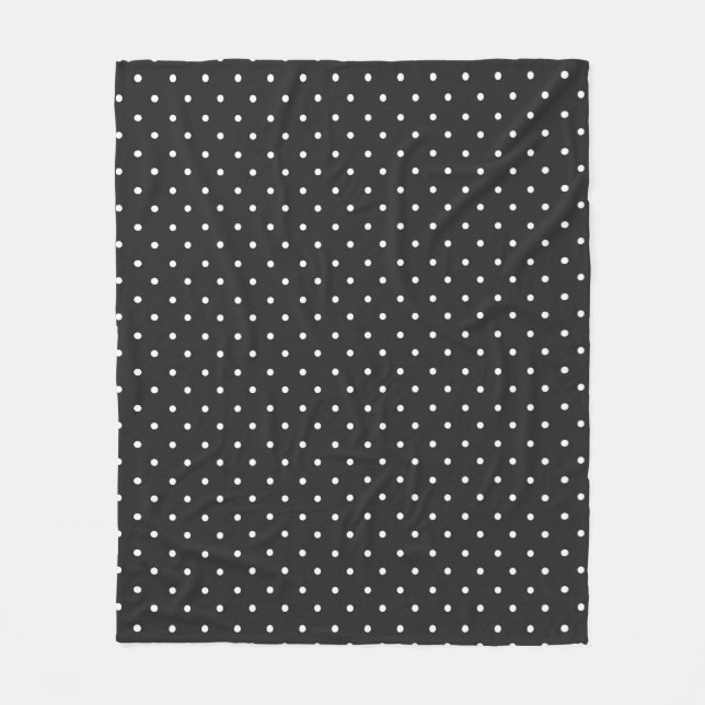 Seamless black and white polka dot pattern  fleece blanket (Front)