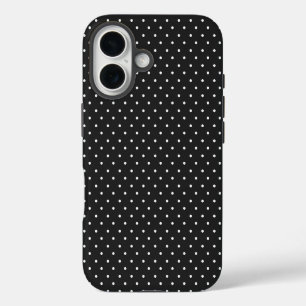 Seamless black and white polka dot pattern  iPhone 16 case