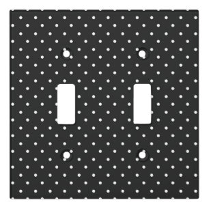 Seamless black and white polka dot pattern light switch cover