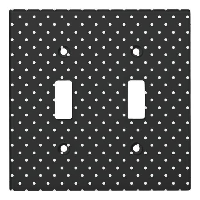 Seamless black and white polka dot pattern  light switch cover (Front)