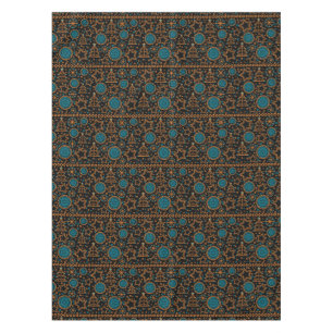 Seamless black Merry Christmas ornamental decor tr Tablecloth