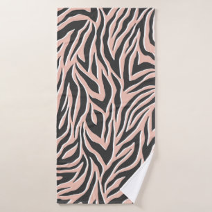 Seamless black outline zebra pattern. Stylish wild Bath Towel