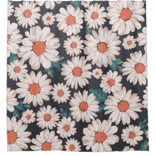 seamless blossom flower, daisy print pattern backg shower curtain