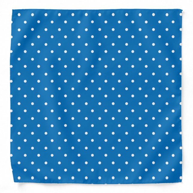 Seamless blue background polka dot pattern  bandana (Front)