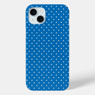 Seamless blue background polka dot pattern iPhone 15 plus case