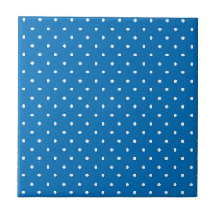 Seamless blue background polka dot pattern ceramic tile