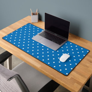 Seamless blue background polka dot pattern  desk mat
