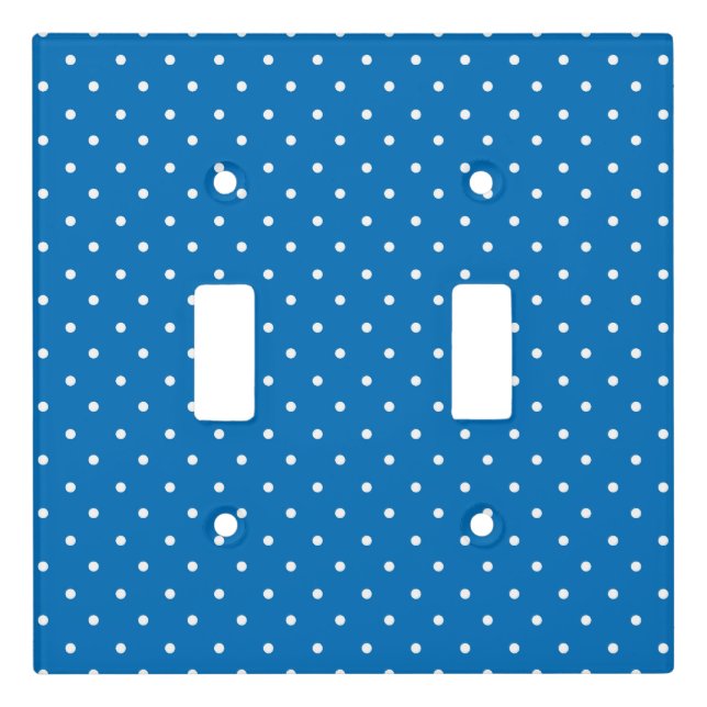 Seamless blue background polka dot pattern  light switch cover (Front)