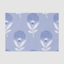 Seamless blue flower pattern decoupage Tissue Pape