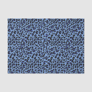Seamless Blue Jaguar Wild Cat Animal Print Tissue Paper