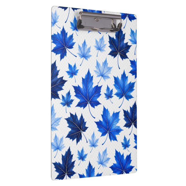 Seamless Blue Maple Leaves Pattern - High Resoluti Clipboard (Right)