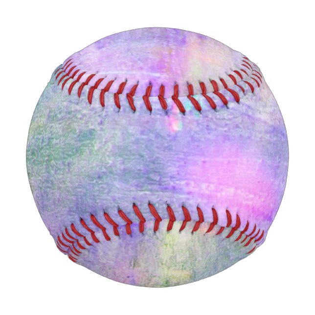 seamless blue, pink background yellow watercolor baseball (Front)